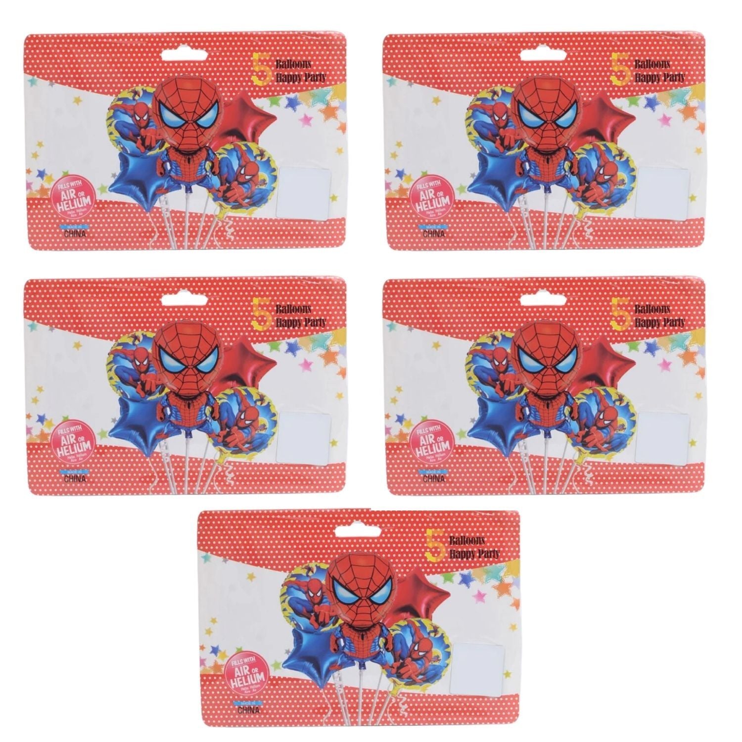 Spider Man Design Birthday Balloons | Happy Birthday Balloons | Party Balloons Balloons for Kids Colorful Birthday Decorations for Home School Events - Apkamart #Style_Pack Of 5