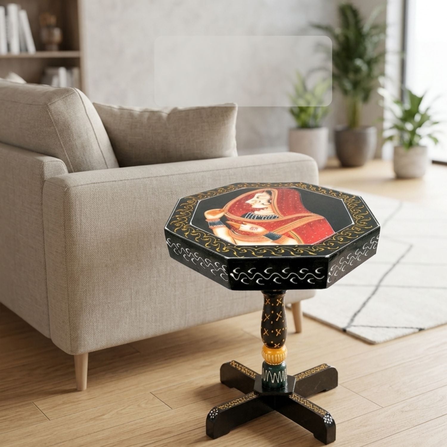 Wooden Side Table Bani Thani for Home – 16 Inch