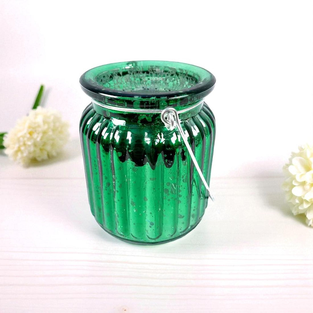 Handcrafted Glass Tealight Candle Holder for Table Décor & Gifts | Diwali, Festive Decoration - 8 Inch - Apkamart