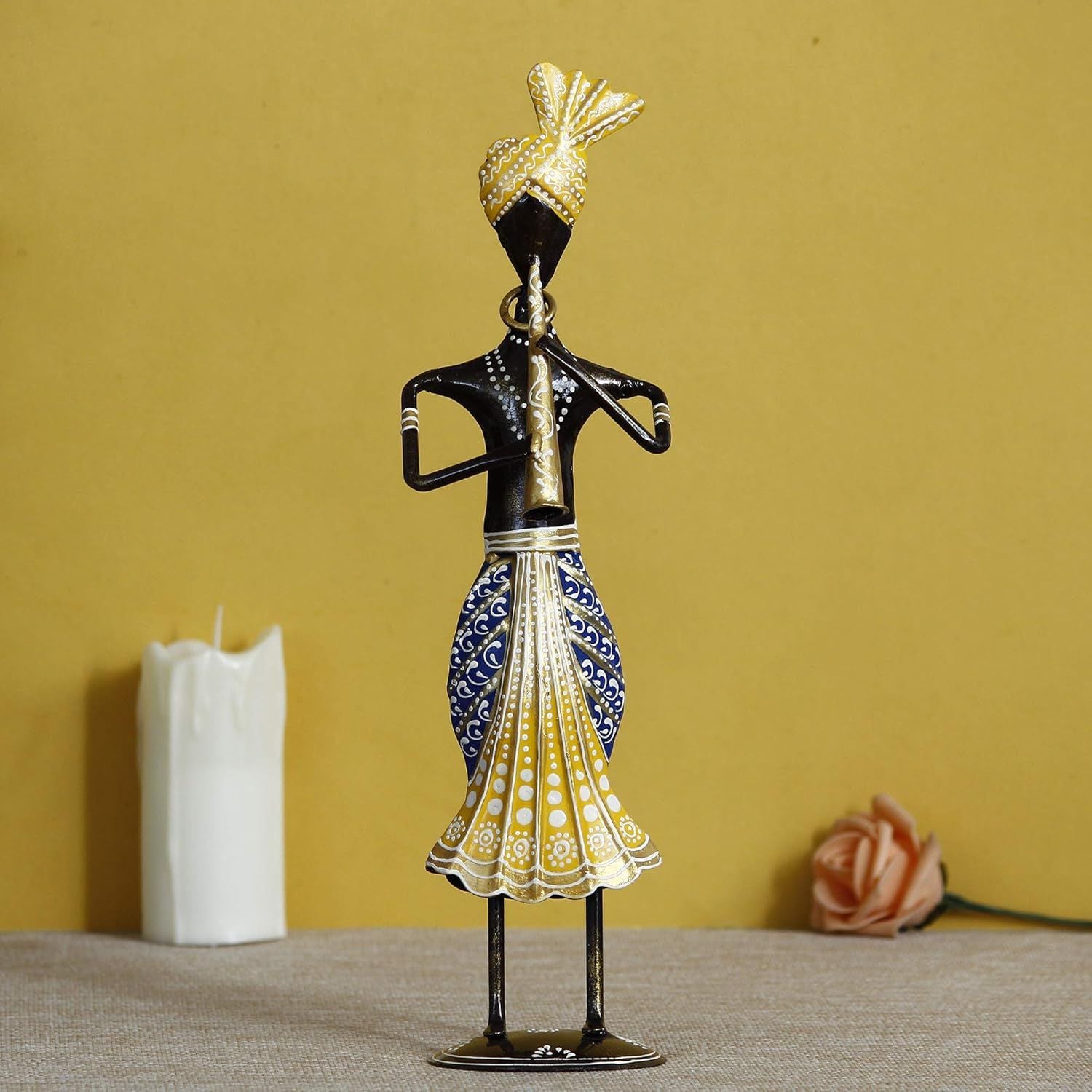 Musician Showpiece Set | Musical Figurines with Instruments for Home Decor | Artistic Table Showpiece for Living Room & Gifting - 12 Inch (Set Of 3) - Apkamart