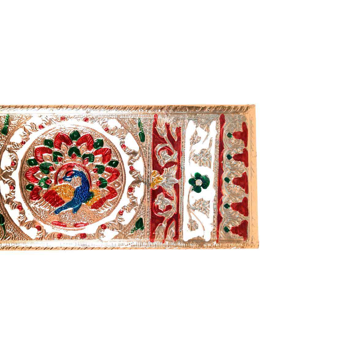 Pooja Chowki Bajot | Peacock Design Minakari Patla Set - Apkamart #Style_pack of 4