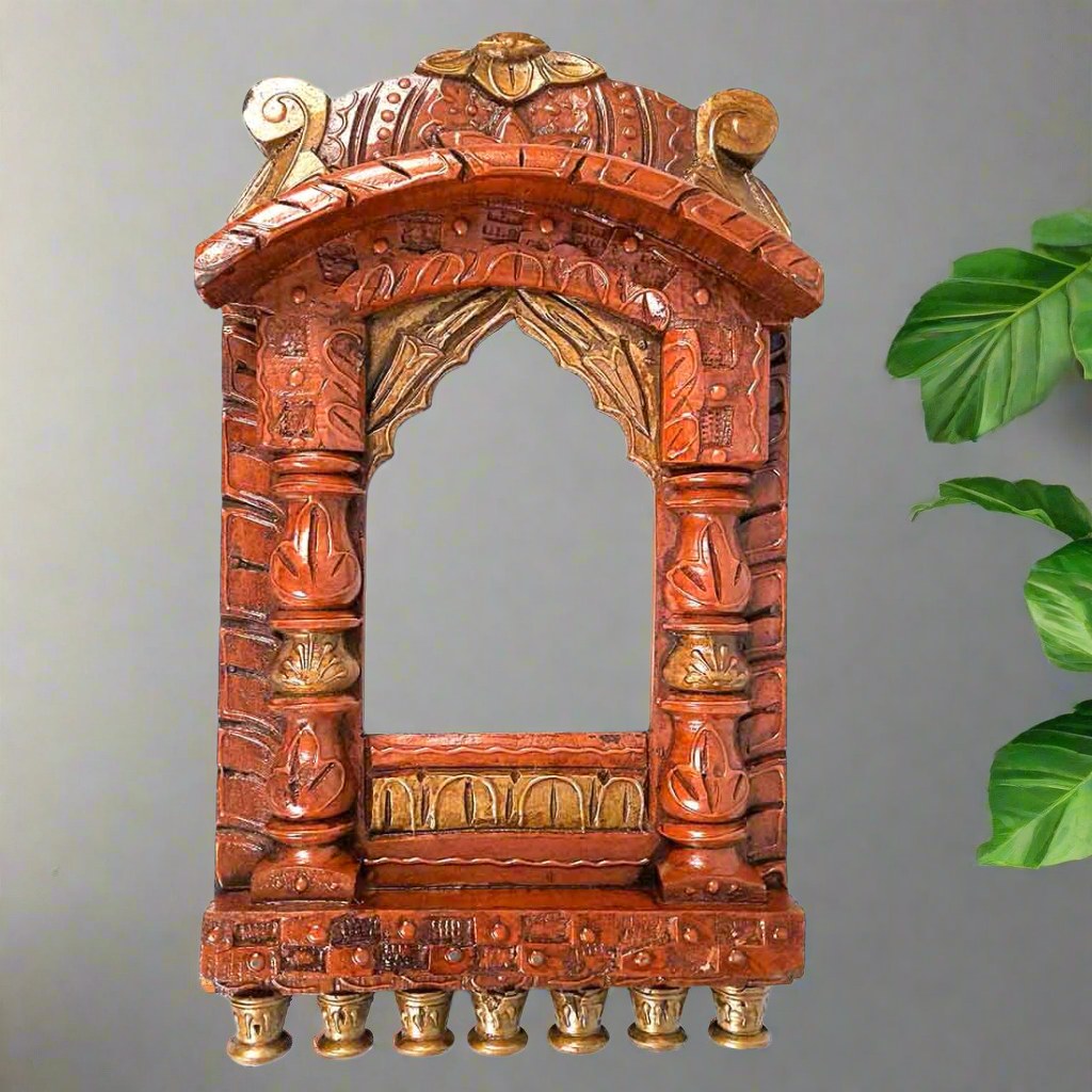 Jharokha Wall Hanging | Wooden Jharokha Window Frame Hangings - For Home, Wall Decor, Living room, Entrance Decoration & Gifts - 16 Inch