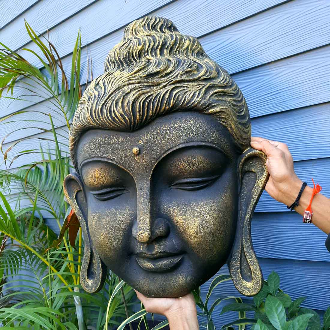 Buddha Face Wall Hanging | Big Buddha Wall decor - For Living Room, Home Decor & Gifts - 27 Inch