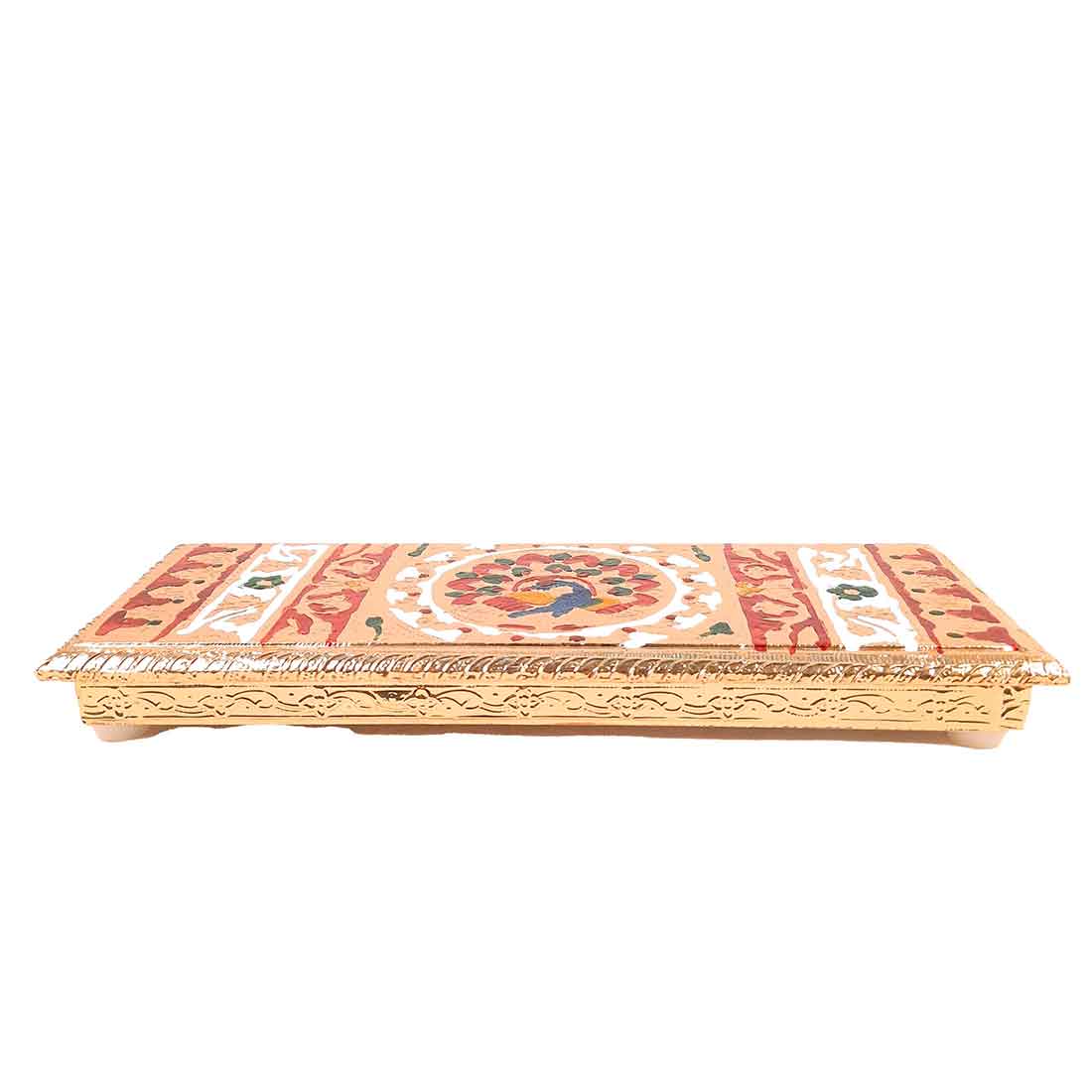 Pooja Chowki Bajot | Peacock Design Minakari Patla Set - Apkamart #Style_pack of 1