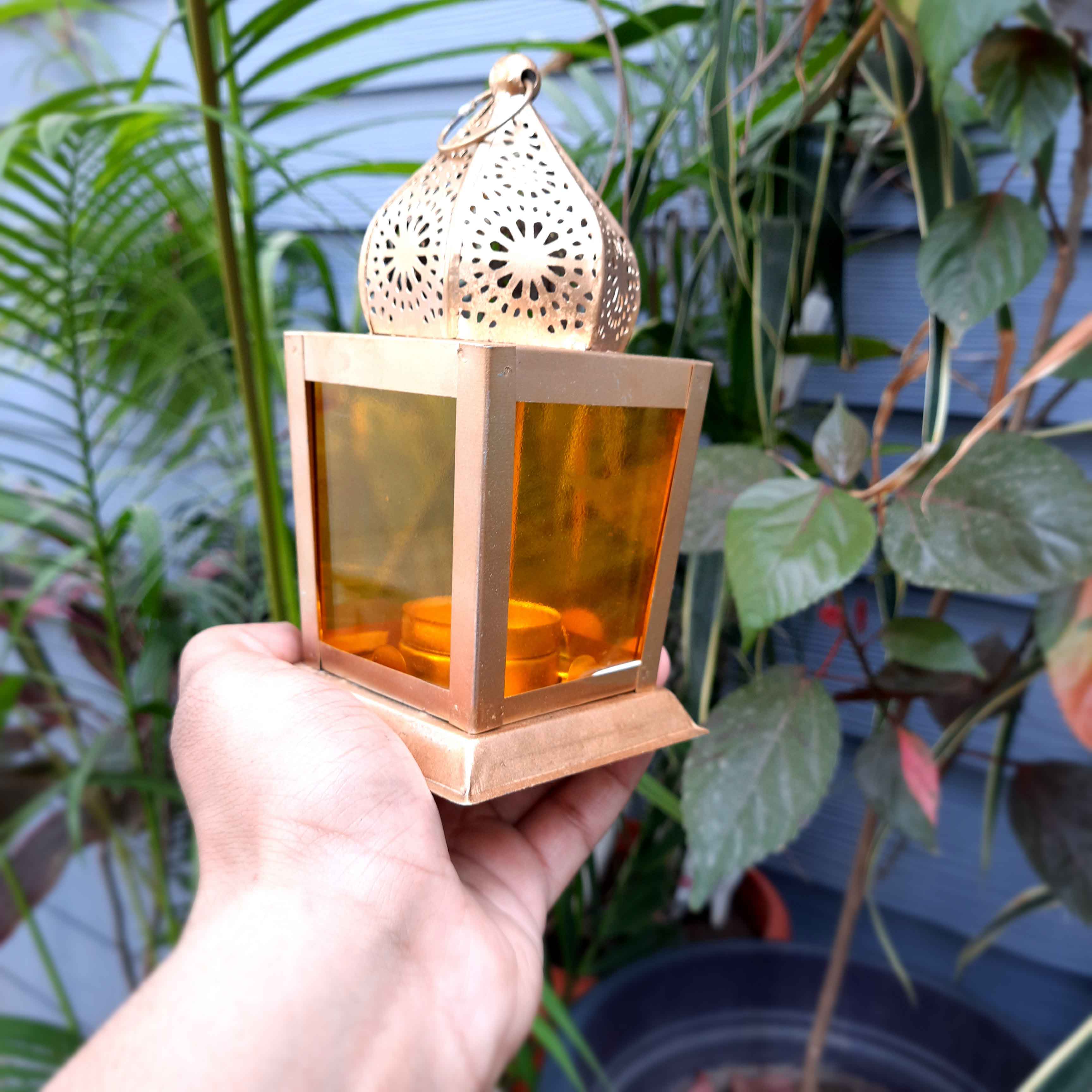 Moroccan Lantern Candle Stand | Tea Light Holder - For Home, Living room Decor & Gifts - 7 Inch - Apkamart #Style_Pack of 1