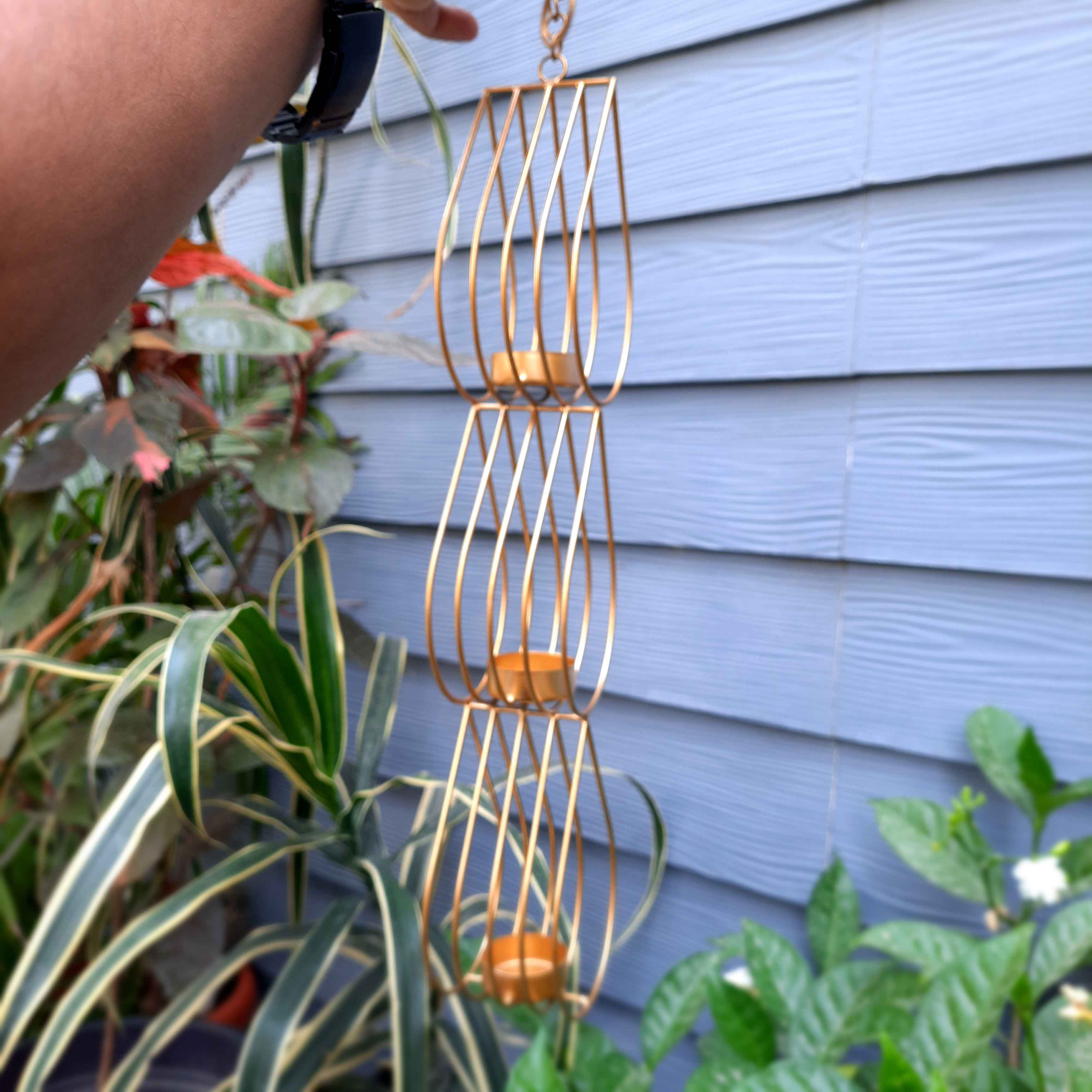 Wall Hanging Tea Light Holder With 3 Slots - Apkamart