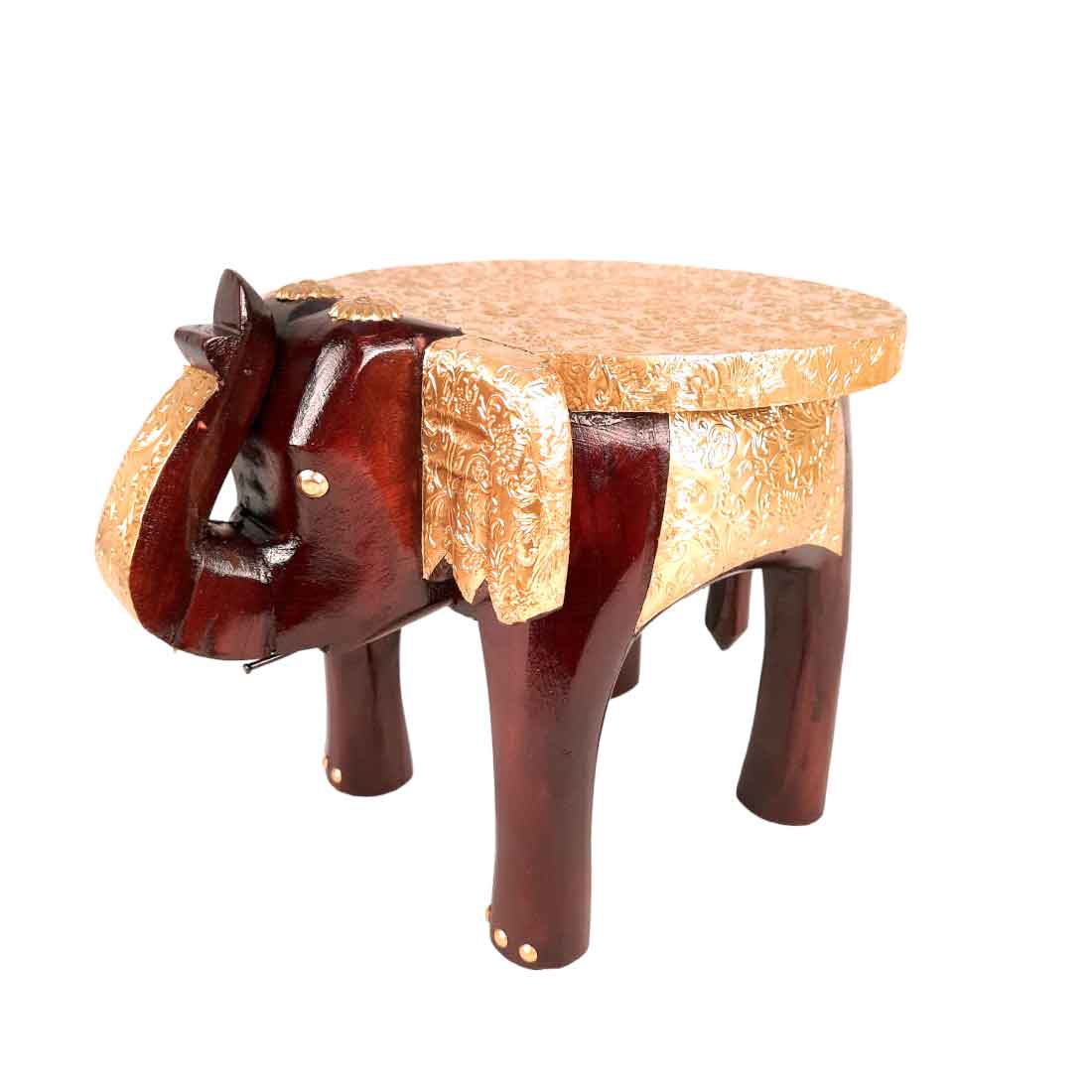 Elephant Showpiece - Small Stool - For Home Decor & Gifts - 8 Inch- Apkamart