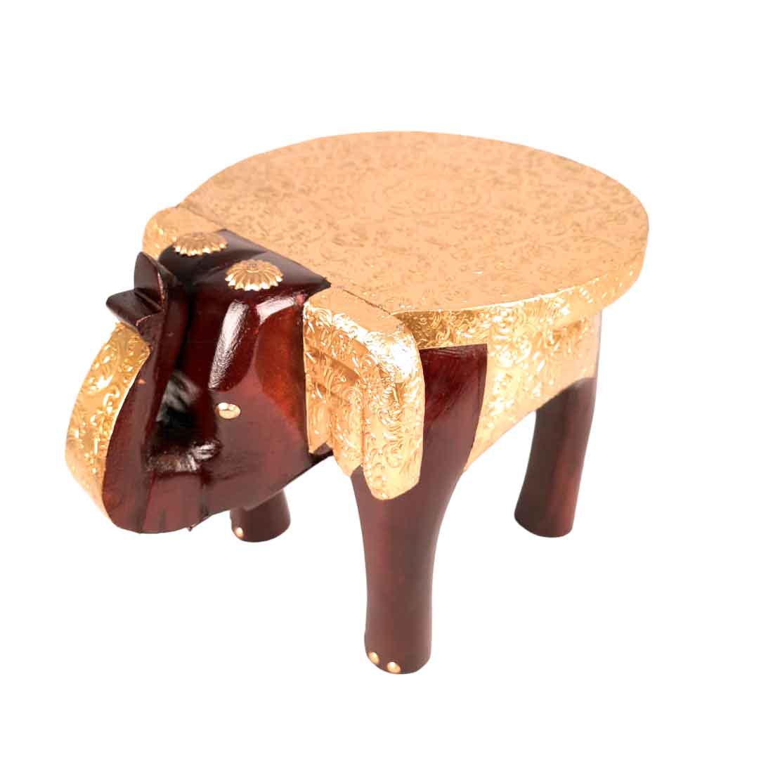 Elephant Showpiece - Small Stool - For Home Decor & Gifts - 8 Inch- Apkamart