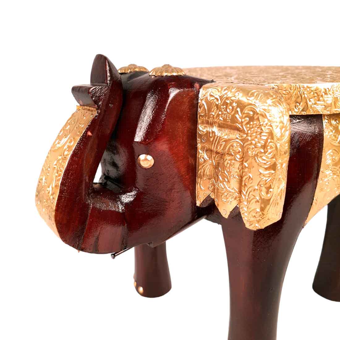 Elephant Showpiece - Small Stool - For Home Decor & Gifts - 8 Inch- Apkamart
