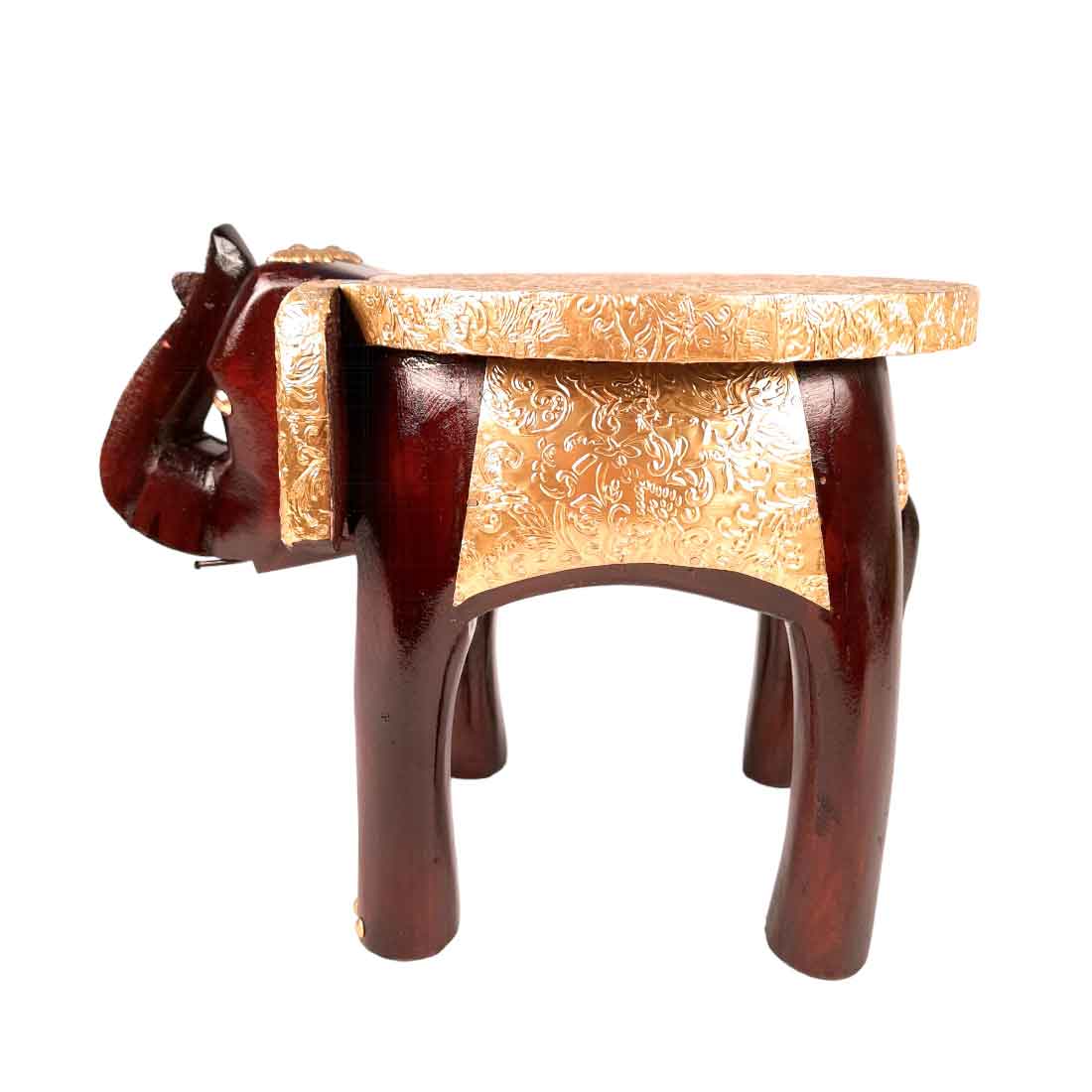 Elephant Showpiece - Small Stool - For Home Decor & Gifts - 8 Inch- Apkamart