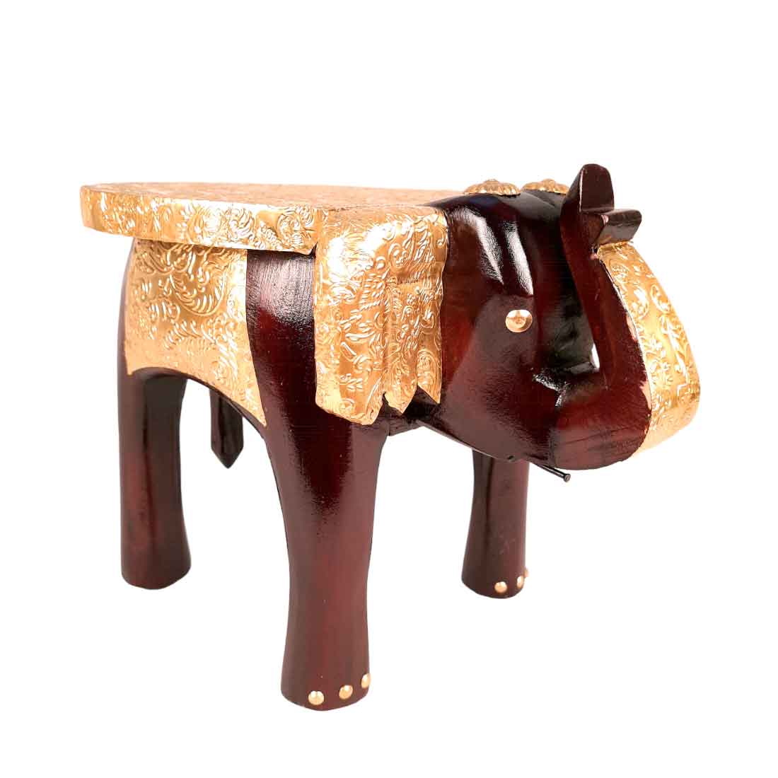 Elephant Showpiece - Small Stool - For Home Decor & Gifts - 8 Inch- Apkamart