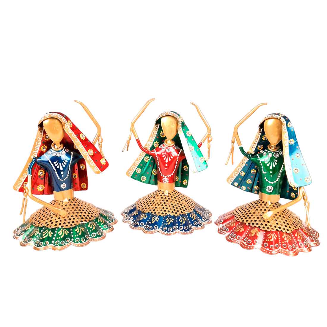 Dancing Ladies - Female Figurines - for Side Table Decoration - 8 Inch - Set of 3 - Apkamart