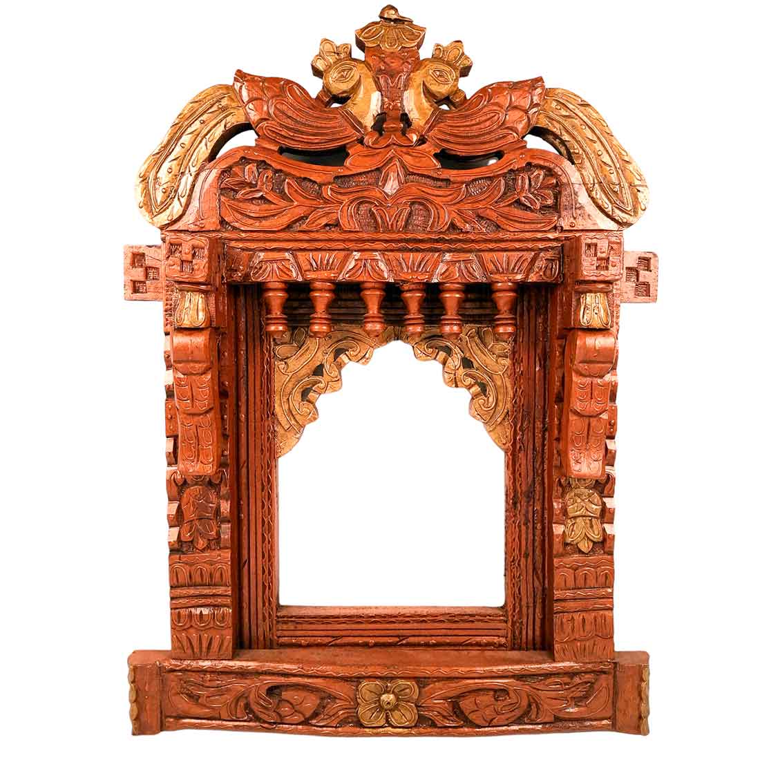 Peacock Design Jharokha - Wall Decor for Living Room - 27 Inch - Apkamart