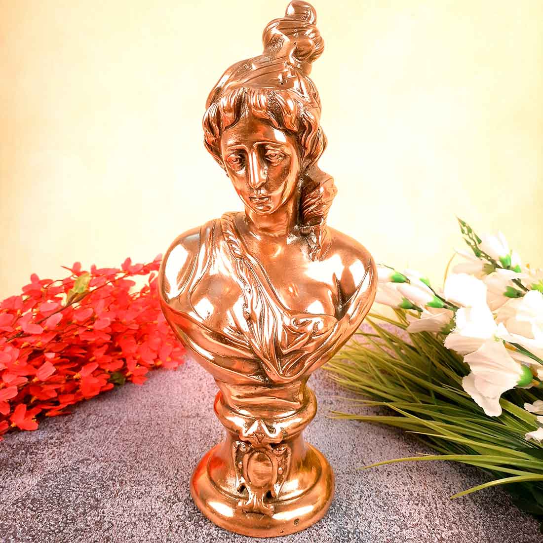 Lady Bust Showpiece | Female Figurines - for Home Decor, Table Decoration & Gifts - 15 Inch - Apkamart
