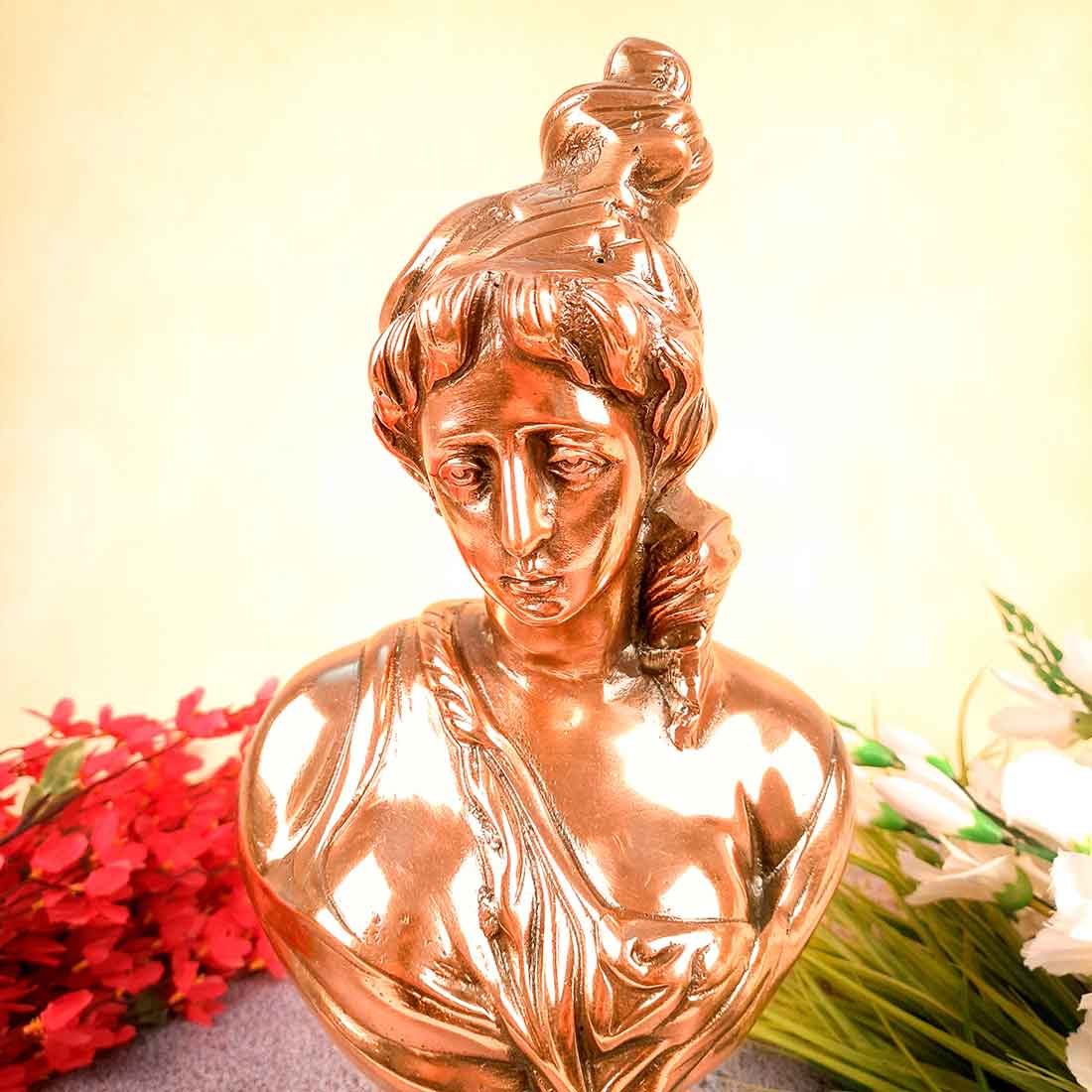 Lady Bust Showpiece | Female Figurines - for Home Decor, Table Decoration & Gifts - 15 Inch - Apkamart