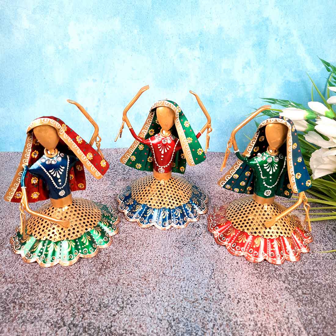Dancing Ladies - Female Figurines - for Side Table Decoration  - 8 Inch - Set of 3 - Apkamart