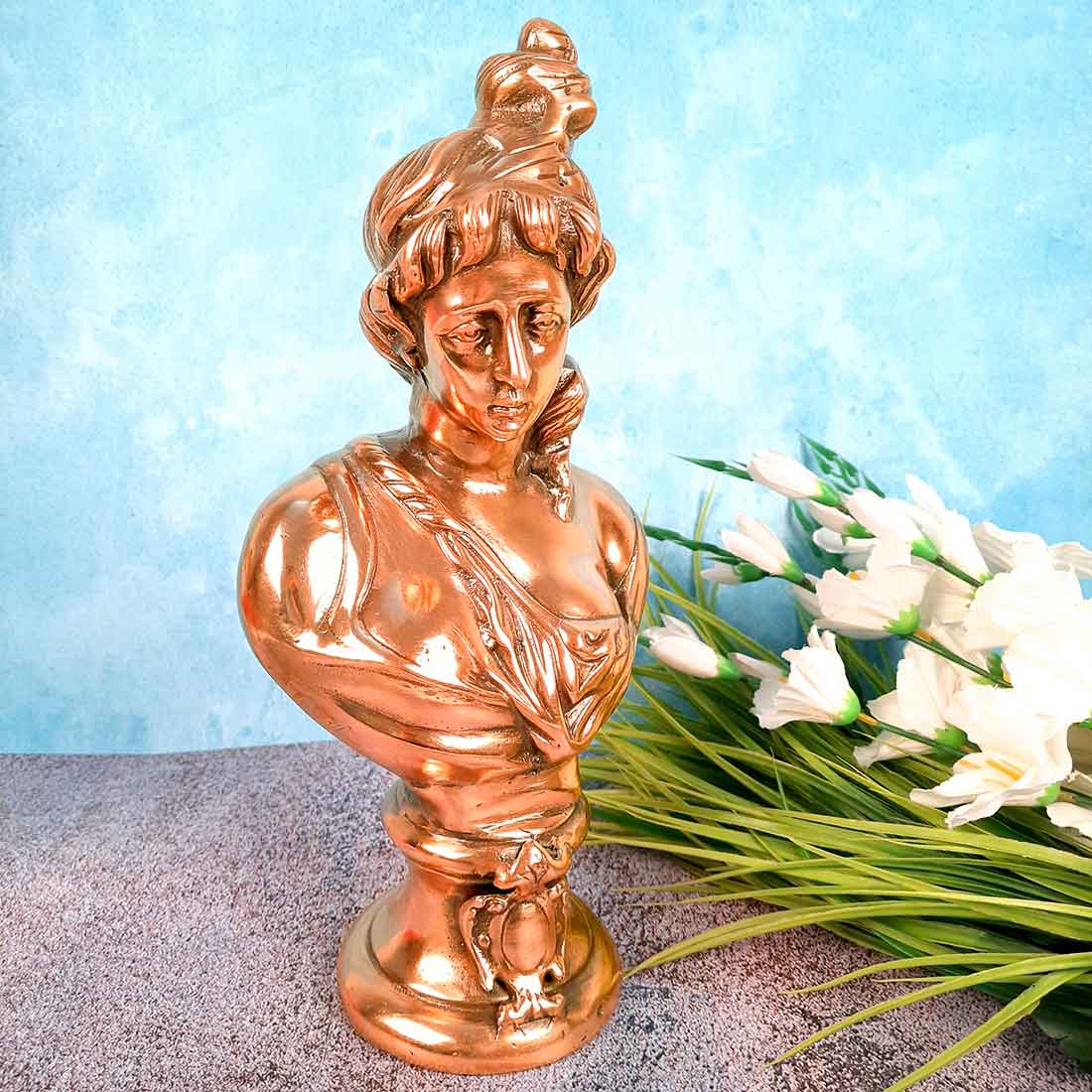 Lady Bust Showpiece | Female Figurines - for Home Decor, Table Decoration & Gifts - 15 Inch - Apkamart