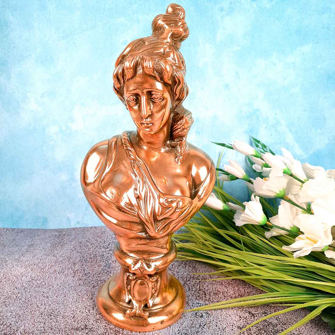 Lady Bust Showpiece | Female Figurines - for Home Decor, Table Decoration & Gifts - 15 Inch - Apkamart