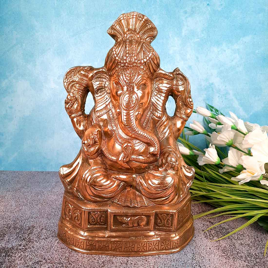 Ganesh Statue | Ganesha Murti - for Home Décor, Puja, Good Luck & Gifts -15 Inch- Apkamart