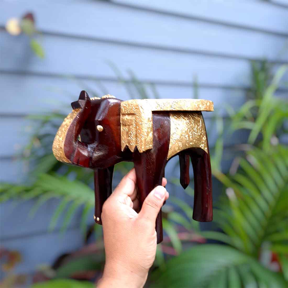 Elephant Showpiece - Small Stool - For Home Decor & Gifts - 8 Inch- Apkamart