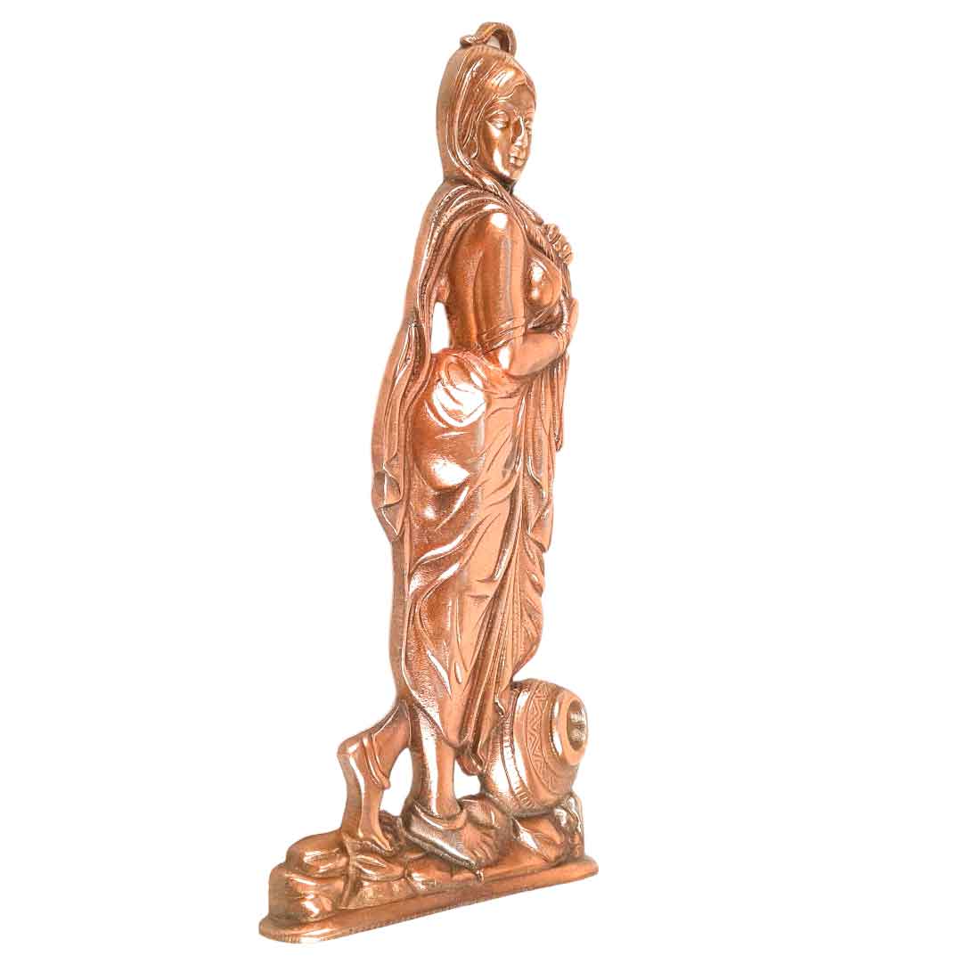 Wall Hanging - Village Lady Holding Matka Design | Wall Mount Showpiece | Metal Wall Art - For Home, Living Room, Bedroom, Hall, Entrance Decor | Housewarming & Wedding Gift - 16 Inch