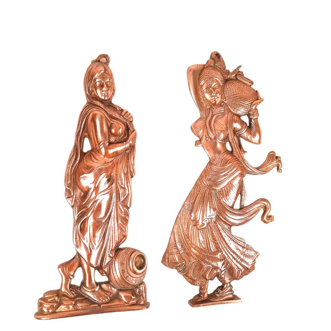 Combo of Wall Hangings Village Lady with Matka Design - 17 Inch | Village Lady with Matka - 16 inch | Wall Art Decor for Home & Office - Set of 2- Apkamart