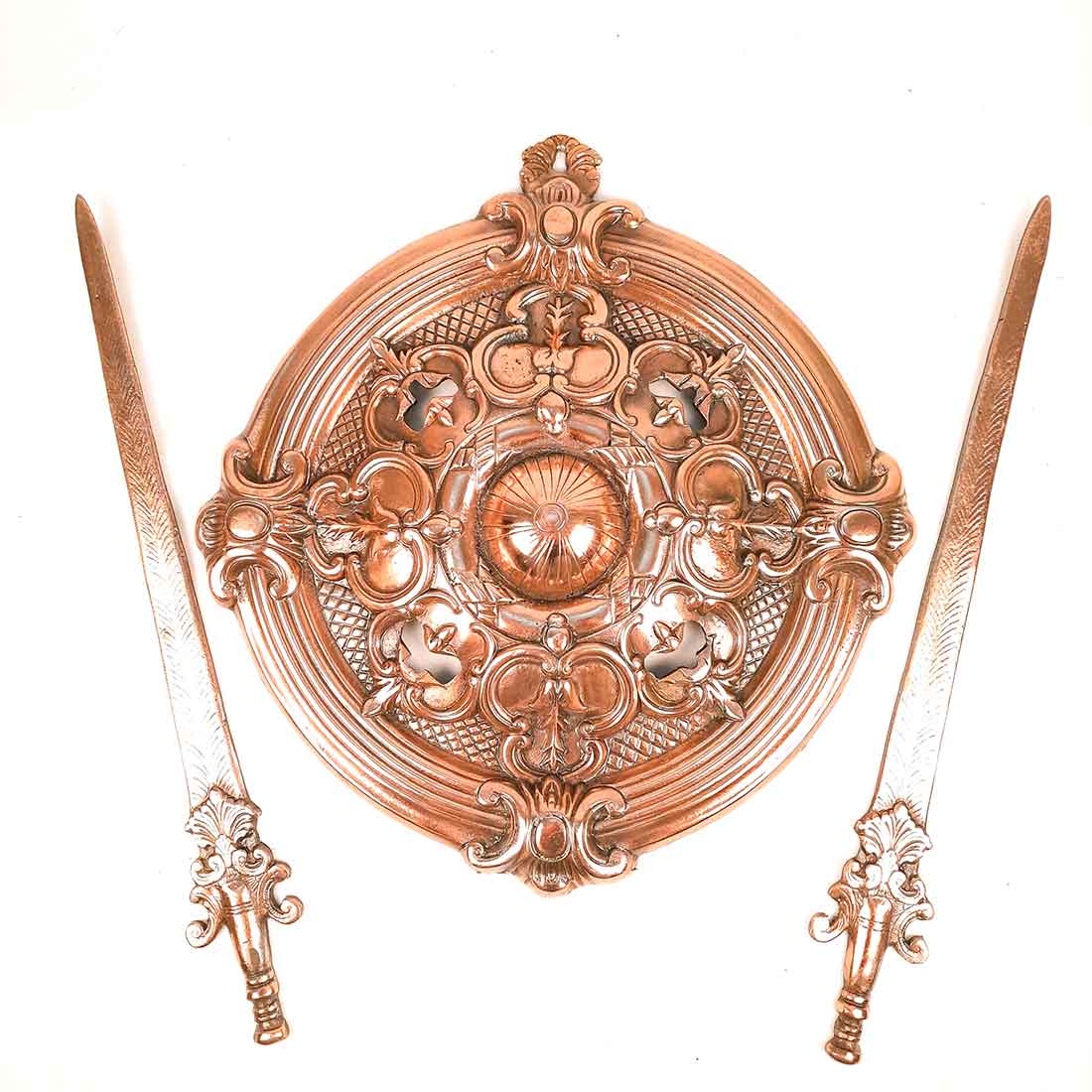 Bahubali Dhal Talwar Set | Sword & Shield Wall Hanging - For Home, Wall Decor & Gifts - 18 Inch - Apkamart