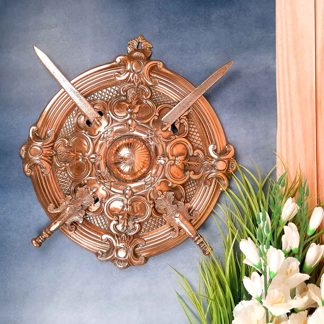 Bahubali Dhal Talwar Set of 2 | Sword & Shield Wall Decor - For Home, Wall Decor & Gifts - 18 Inch- Apkamart