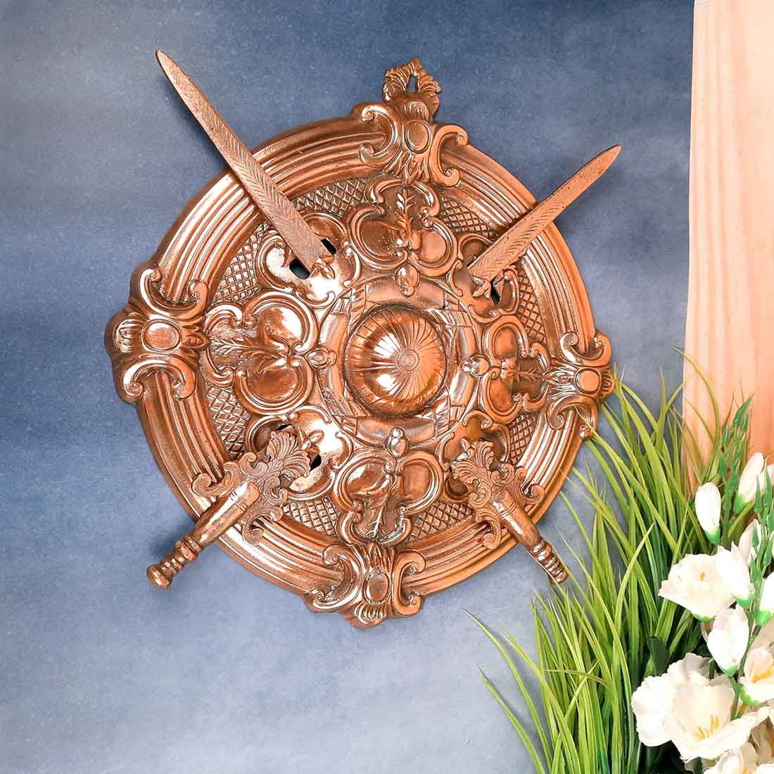 Bahubali Dhal Talwar Set of 2 | Sword & Shield Wall Decor - For Home, Wall Decor & Gifts - 18 Inch- Apkamart