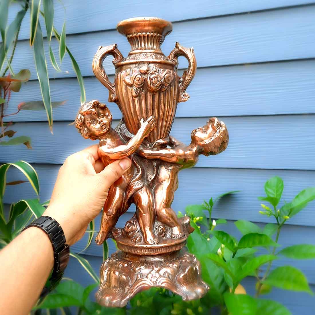 Vintage Vase | Flower Pot Metal - for Home Decoration & Gifts - 15 Inch- Apkamar