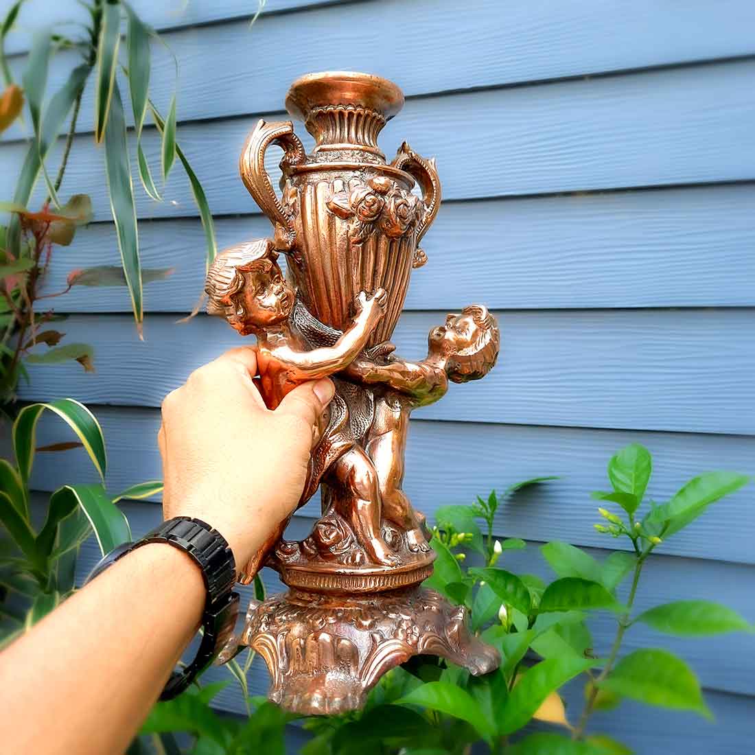 Vintage Vase | Flower Pot Metal - for Home Decoration & Gifts - 15 Inch- Apkamar
