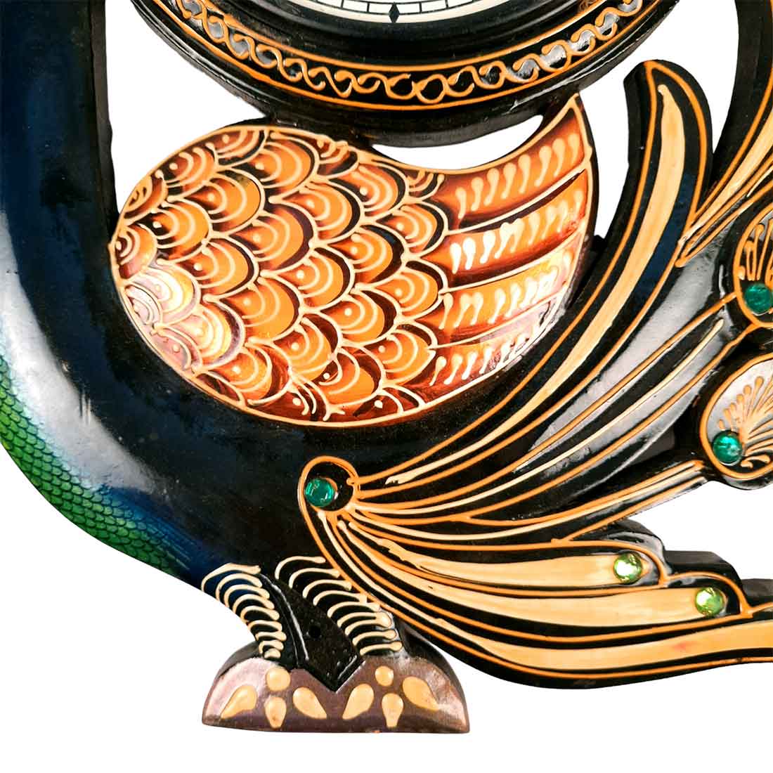 Peacock Wall Clock - Wood Wall Clock - For Living Room - 18 Inch- Apkamart