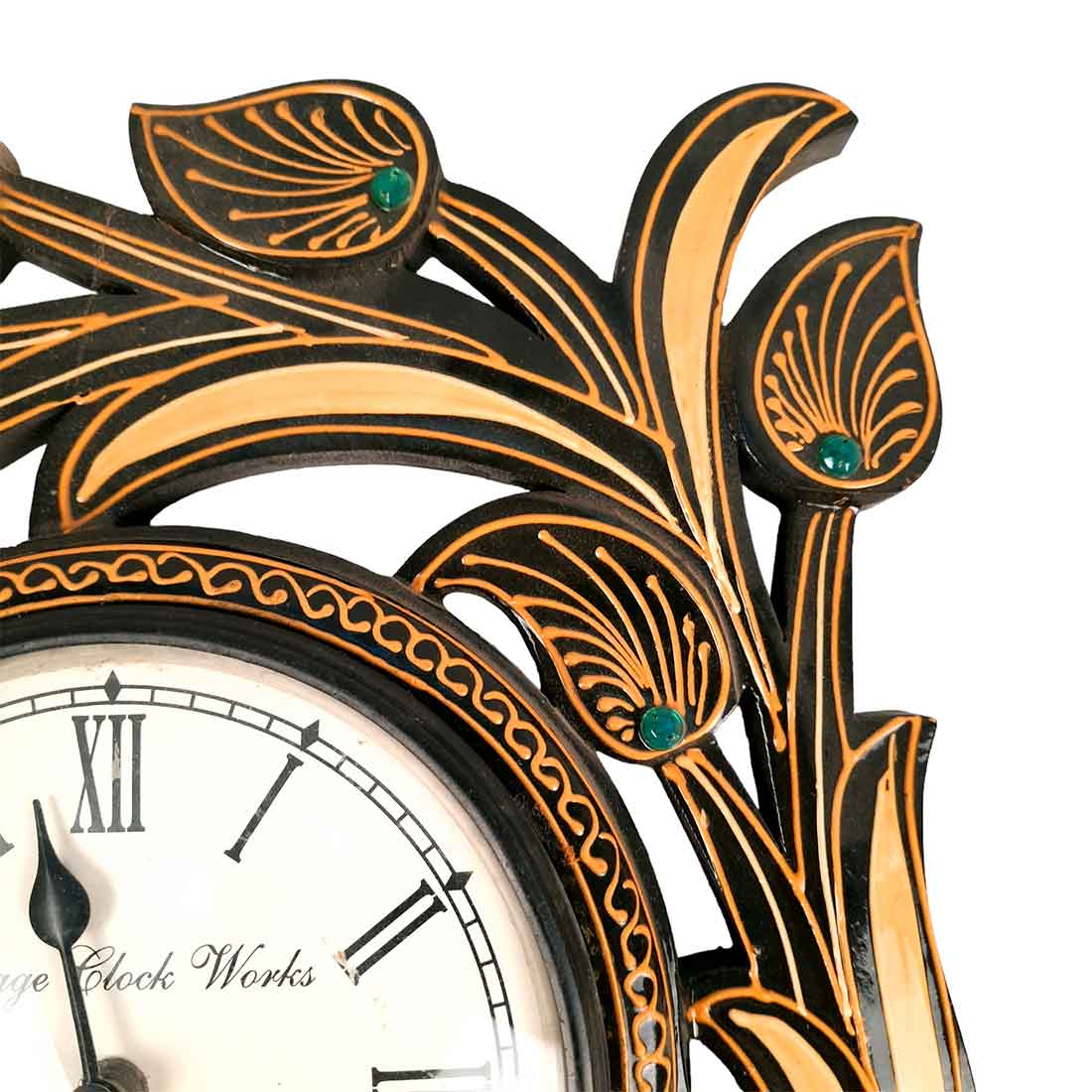 Peacock Wall Clock - Wood Wall Clock - For Living Room - 18 Inch- Apkamart