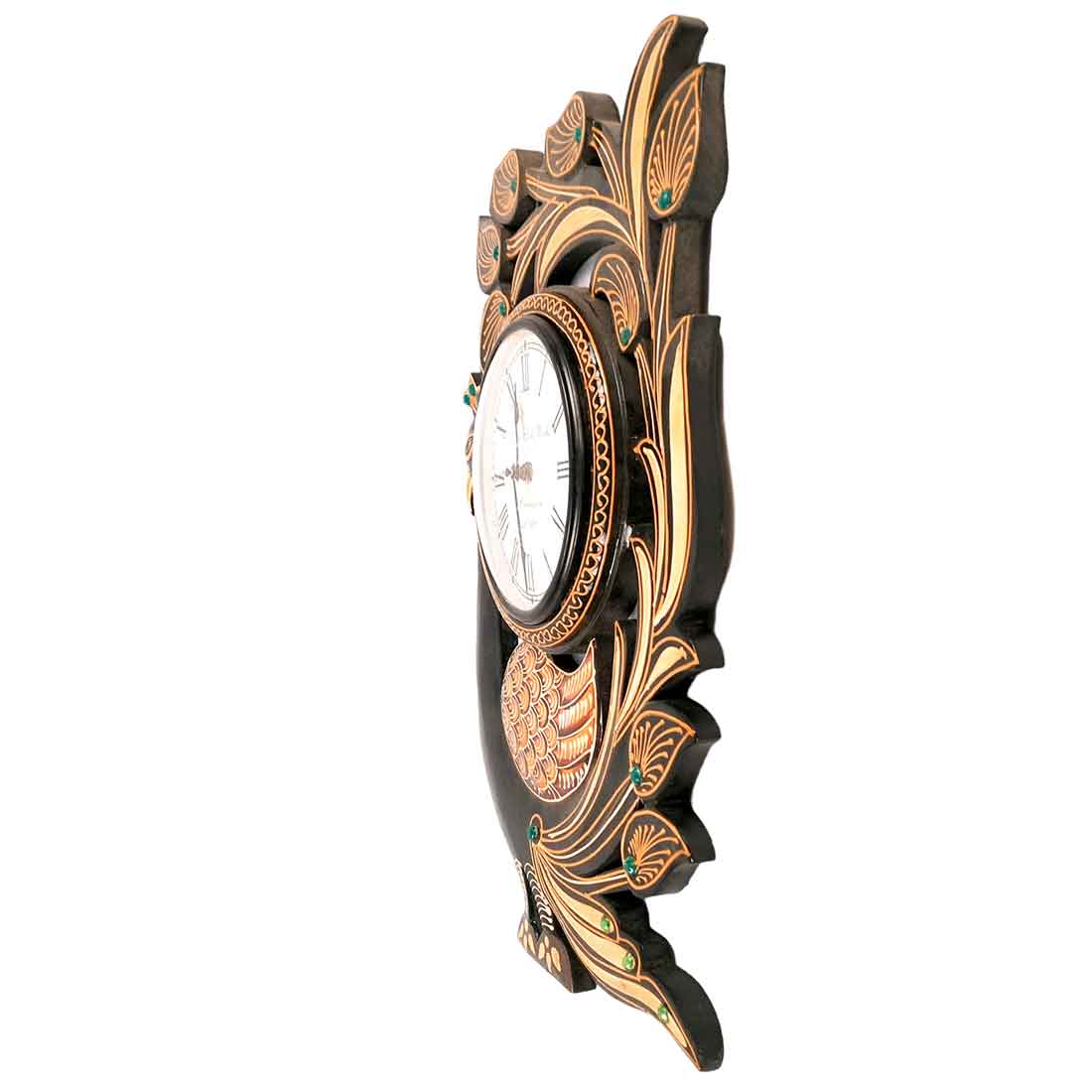 Peacock Wall Clock - Wood Wall Clock - For Living Room - 18 Inch- Apkamart