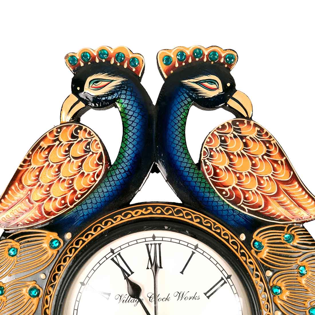 Double Face Peacock Clock 18 Inch- Apkamart