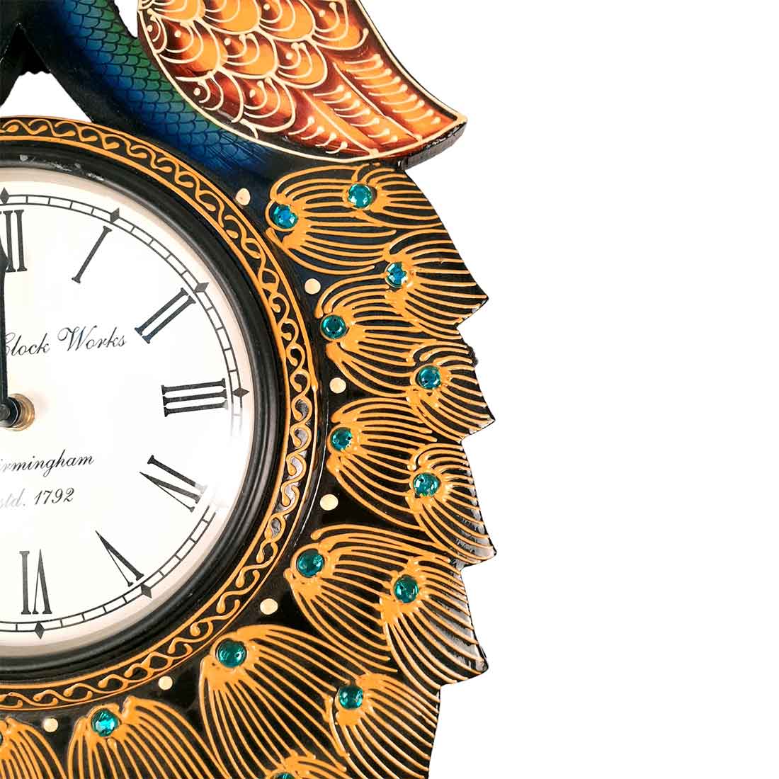 Double Face Peacock Clock 18 Inch- Apkamart