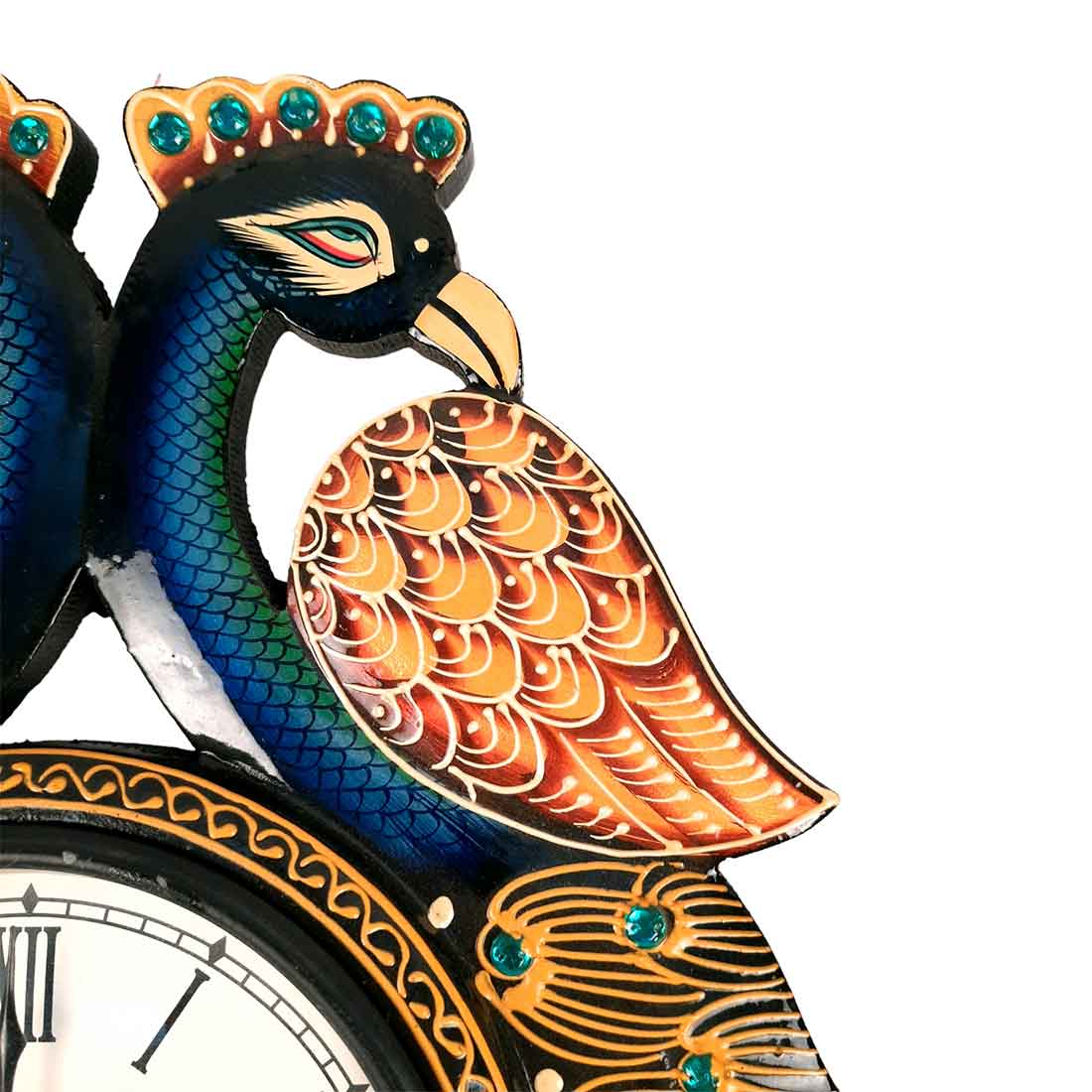 Double Face Peacock Clock 18 Inch- Apkamart