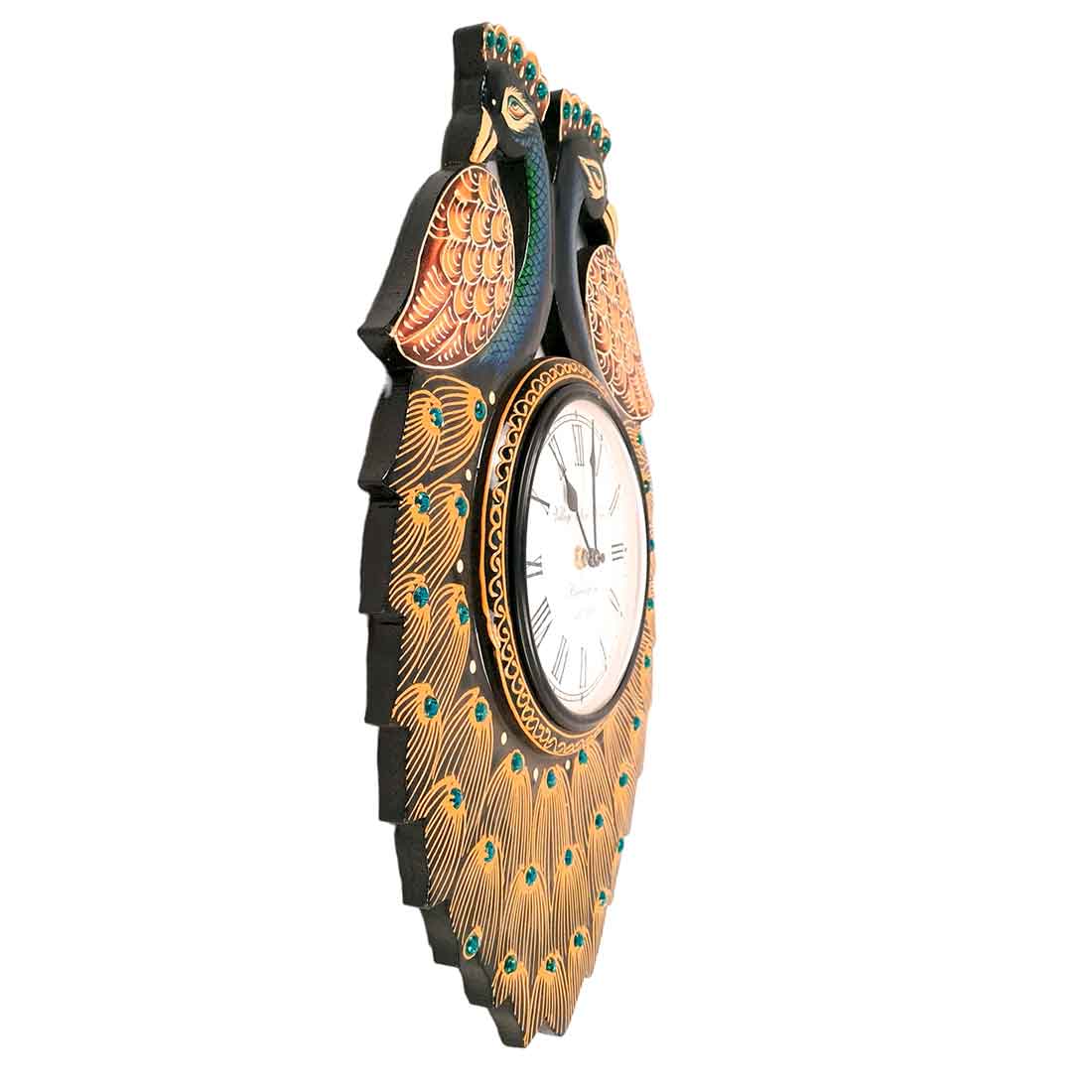 Double Face Peacock Clock 18 Inch- Apkamart
