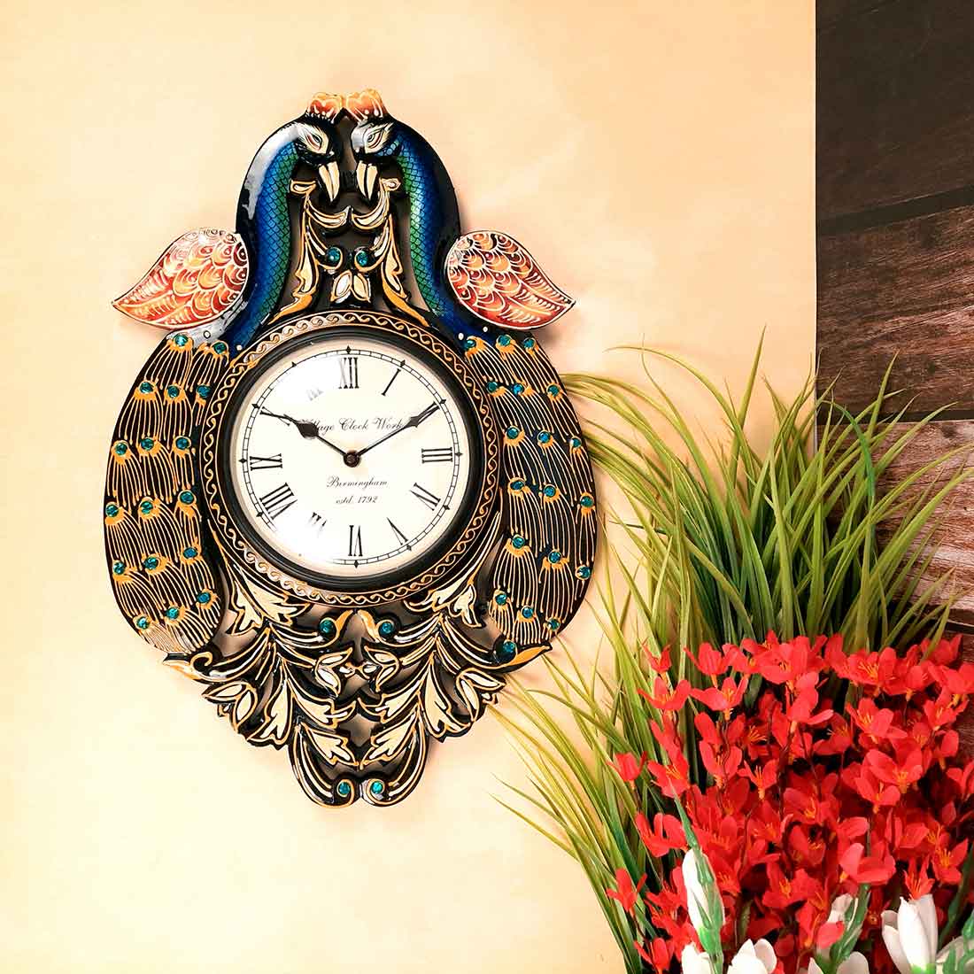 Peacock Wall Watch 18 Inch- Apkamart