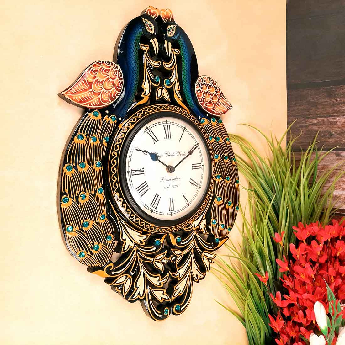 Peacock Wall Watch 18 Inch- Apkamart