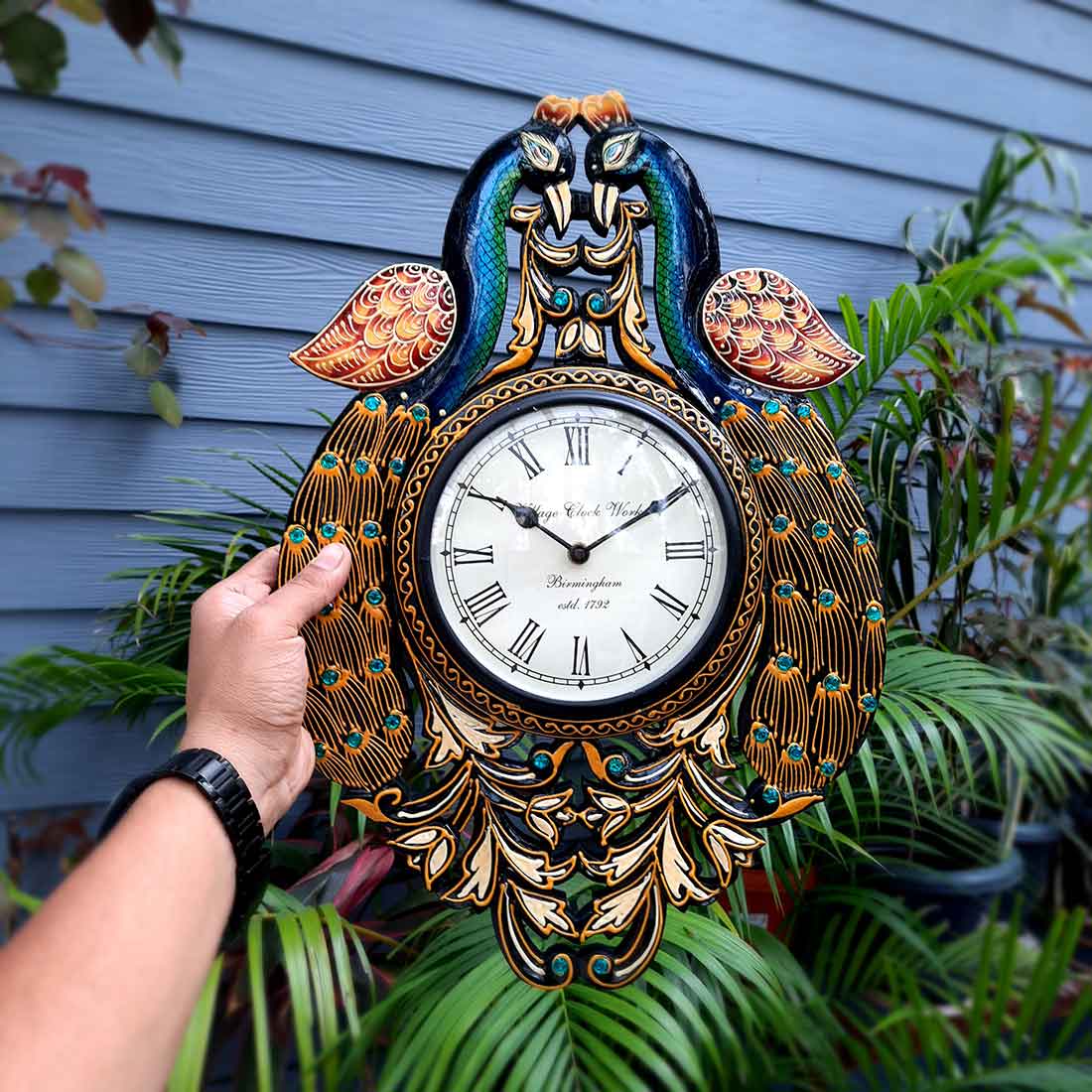 Peacock Wall Watch 18 Inch- Apkamart