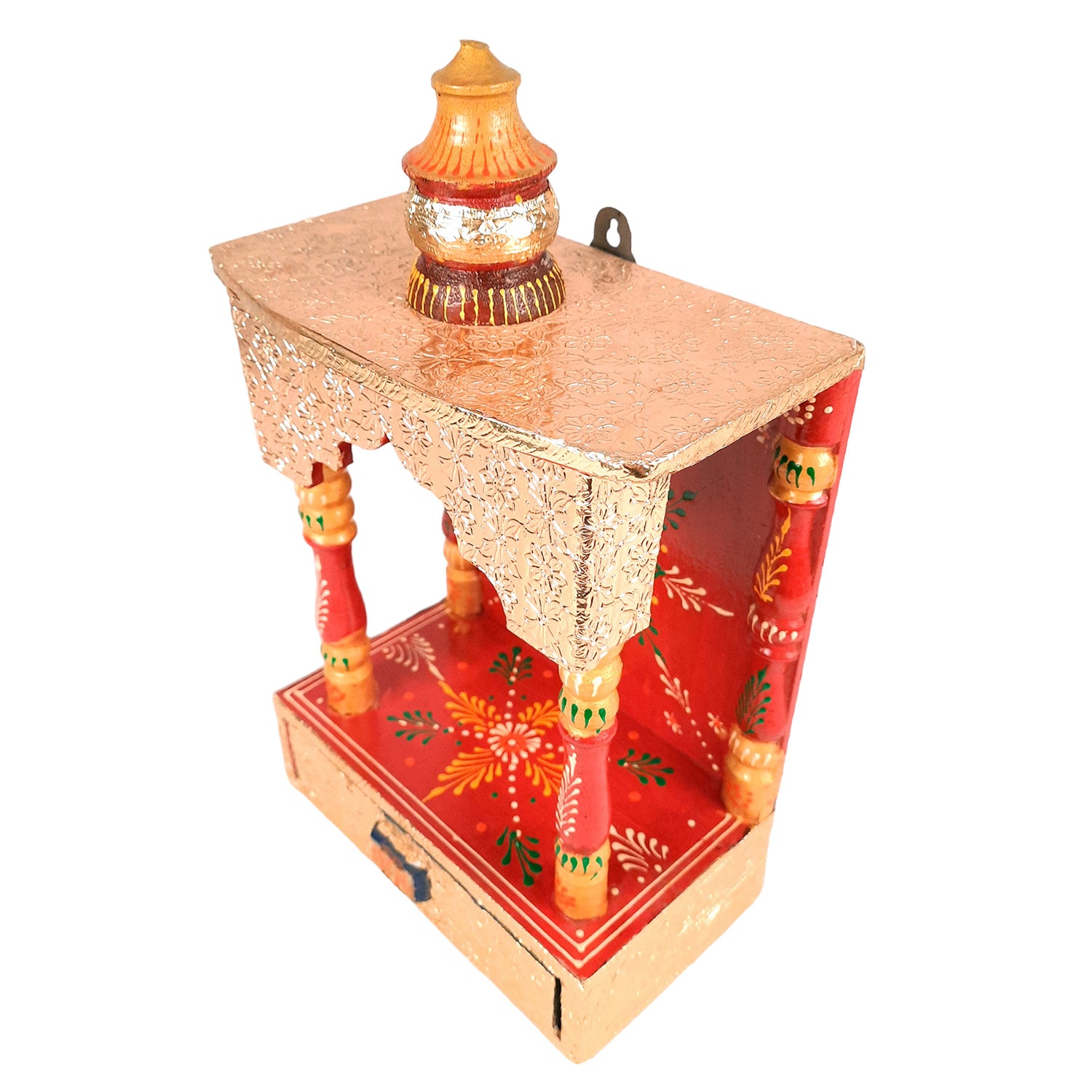 Pooja Temple - Wall Mounted Pooja with Shelf - 15 inch - ApkaMart #Style_Style 2