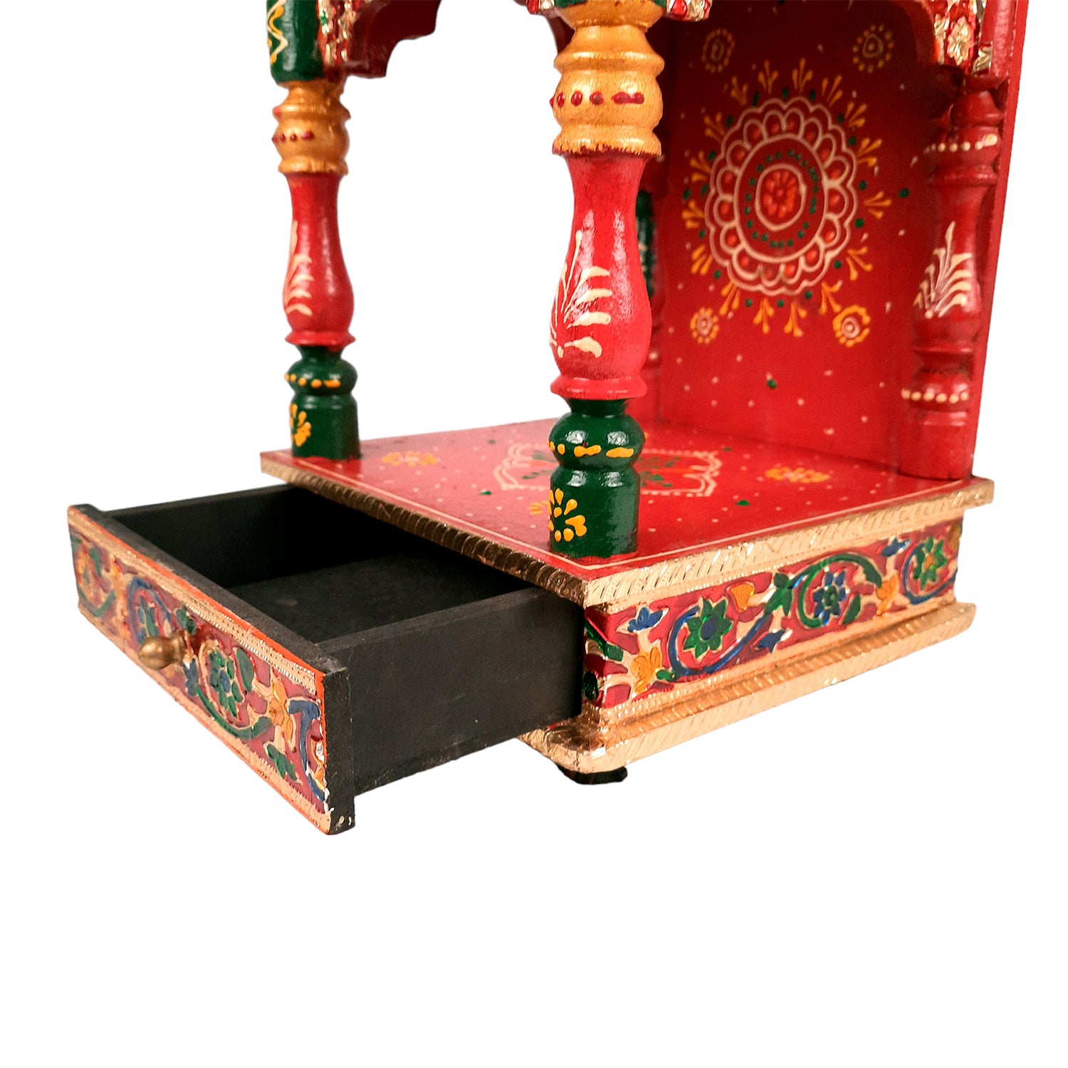 Pooja Temple - Wall Mounted Pooja with Shelf - 15 inch - ApkaMart #Style_Style 2
