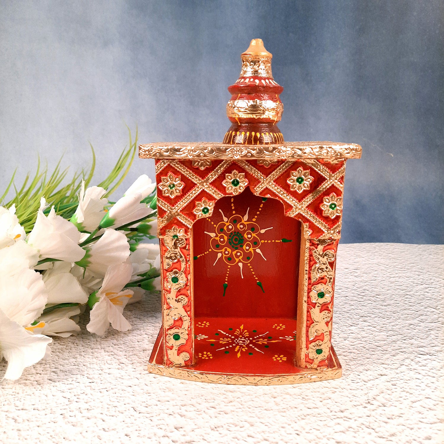 Wooden Temple for Home | Pooja Mandir -10 Inch - ApkaMart #Style_style 2