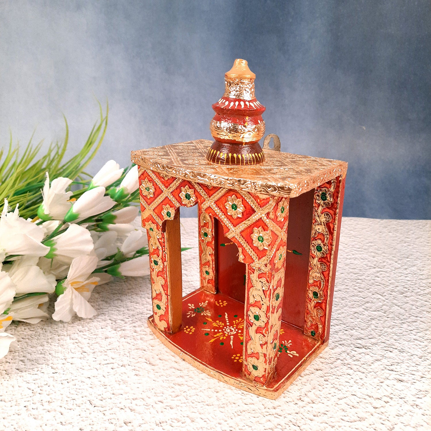 Wooden Temple for Home | Pooja Mandir -10 Inch - ApkaMart #Style_style 2