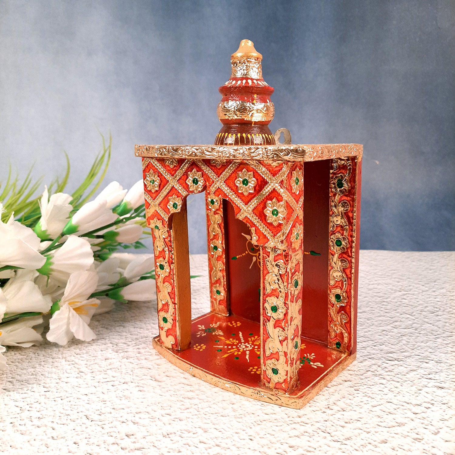 Wooden Temple for Home | Pooja Mandir -10 Inch - ApkaMart #Style_style 2