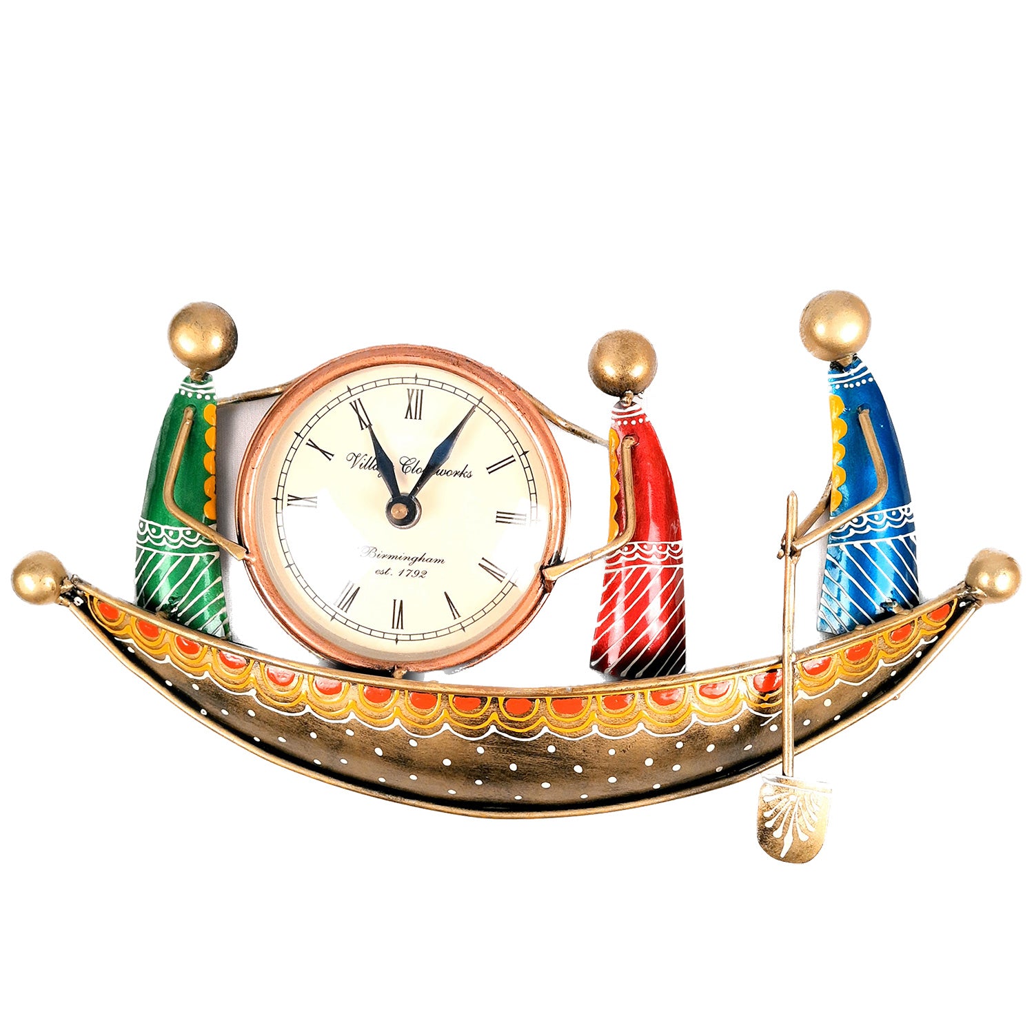 Decorative Boat Design Wall Clock | Wall Clock Decor - for Kids Room - 7 Inch-Apkamart #Color_Multicolor