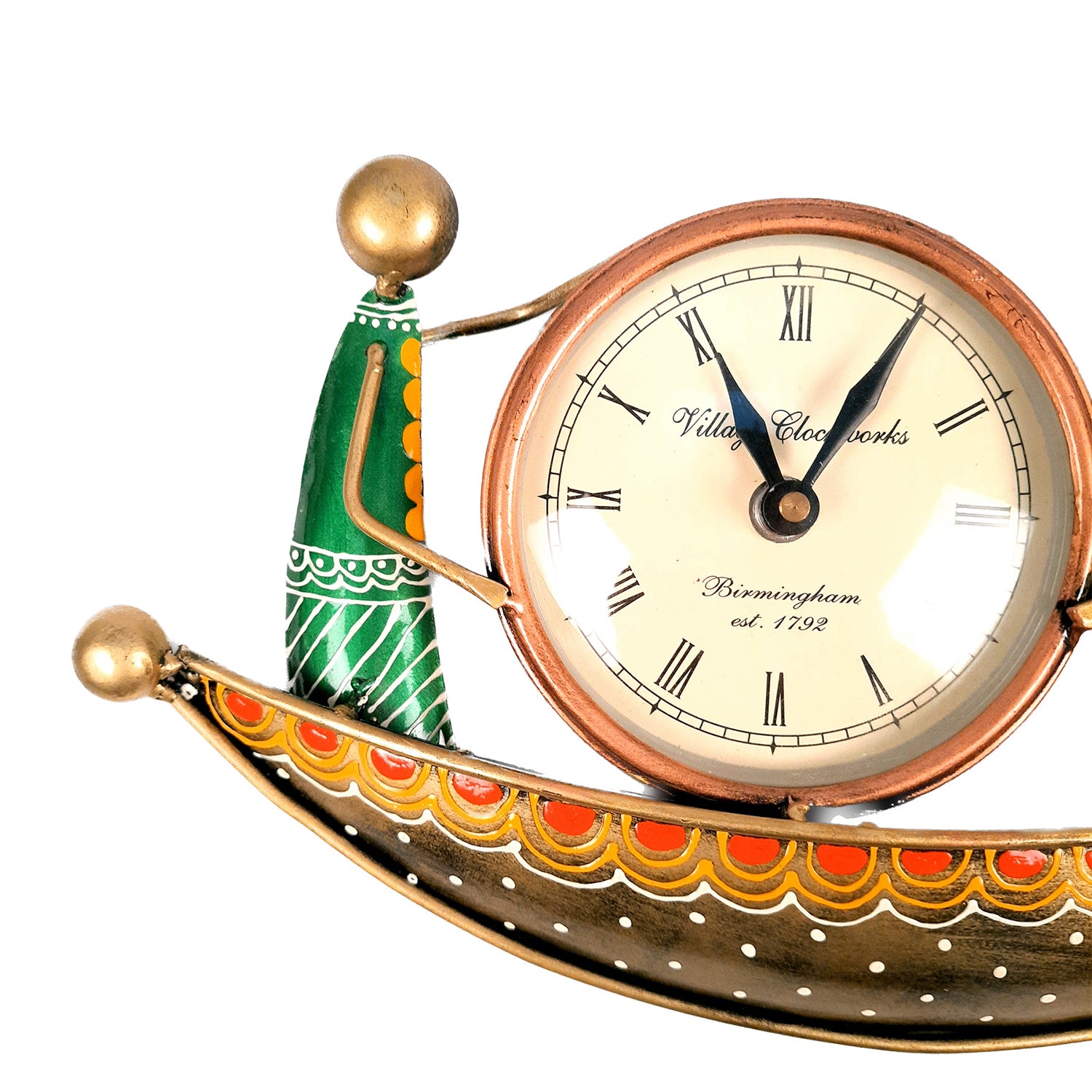 Decorative Boat Design Wall Clock | Wall Clock Decor - for Kids Room - 7 Inch-Apkamart #Color_Multicolor