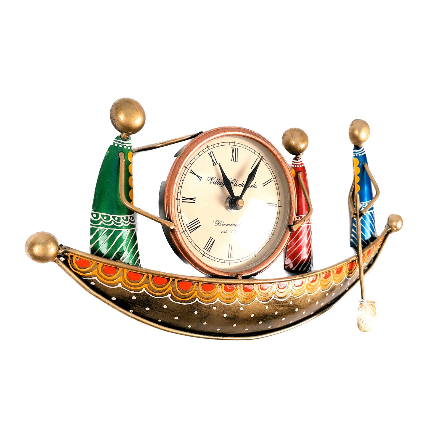 Decorative Boat Design Wall Clock | Wall Clock Decor - for Kids Room - 7 Inch-Apkamart #Color_Multicolor