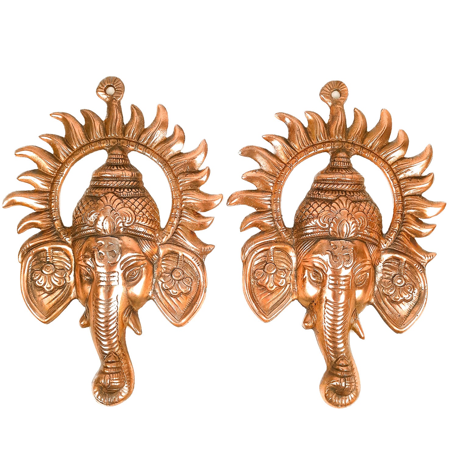 Ganeshji Face Wall Hanging - Living Room Decor - 12 Inch - Apkamart #Style_pack of 2